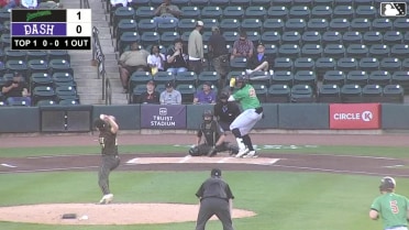 Tony Blanco Jr. out on a sacrifice fly to center fielder Ryan Burrowes. Matt King scores. Easton Carmichael to 3rd.