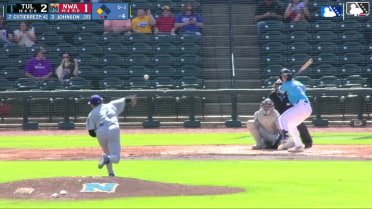 Justin Johnson out on a sacrifice fly to center fielder Eduardo Quintero. Daniel Vazquez scores.
