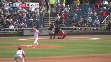 Jorge Burgos grounds out, second baseman Tyler McDonough to first baseman Brooks Brannon. Victor Arias scores.