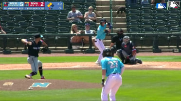 Carson Roccaforte out on a sacrifice fly to center fielder Maddux Houghton. Dustin Dickerson scores. Canyon Brown to 3rd.