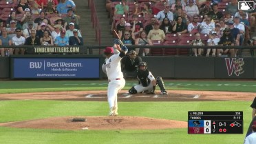 Luke Pelzer singles on a ground ball to right fielder Luis Castillo. Asbel Gonzalez scores.