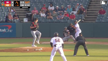 Catcher Bennett Lee picks off Frederick Bencosme at 1st on throw to first baseman Josue Briceño.