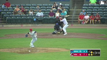 Bill Knight doubles (4) on a ground ball to left fielder Rudy Martin Jr. J.T. Arruda scores.