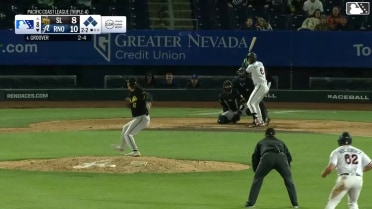 LuJames Groover hits a grand slam (1) to left field. Ryan Waldschmidt scores. Ivan Melendez scores. Tommy Troy scores.