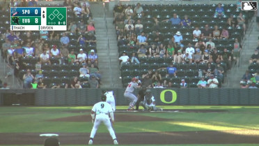 Tanner Thach homers (1) on a fly ball to center field.
