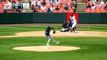 Braylin Tavera homers (11) on a fly ball to center field.