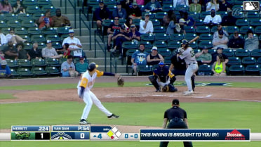 Caden Merritt reaches on a fielder's choice, fielded by third baseman Stone Russell. Tanner Smith scores.