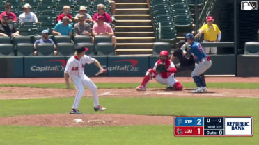 Kyler Fedko doubles (9) on a line drive to right fielder Héctor Rodríguez. Gabriel Gonzalez scores.