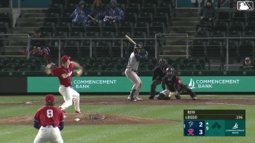 Cavan Biggio homers (5) on a fly ball to right field.