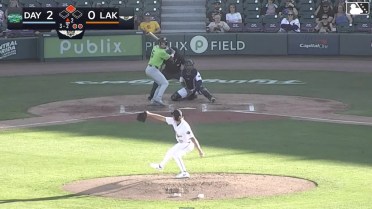 Drew Davies doubles (1) on a ground ball to left fielder Beau Ankeney. Mason Neville scores.