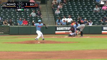 Mason Guerra homers (1) on a fly ball to left field. Colby Jones scores.