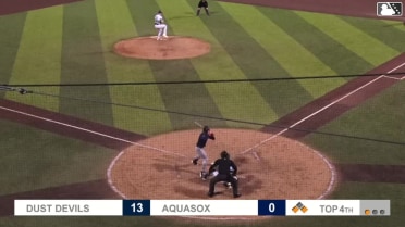 Capri Ortiz singles on a line drive to center fielder Jonny Farmelo. Adrian Placencia scores. Anthony Scull to 2nd.