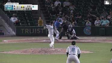 Hyeseong Kim singles on a ground ball to center fielder Dru Baker. Ryan Fitzgerald scores.
