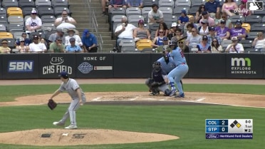 Aaron Sabato homers (8) on a fly ball to left center field. Ben Ross scores.