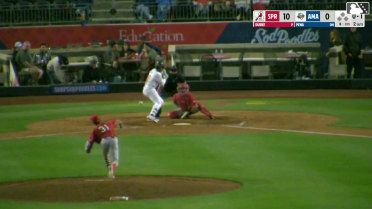 Manuel Pena homers (1) on a fly ball to right center field.