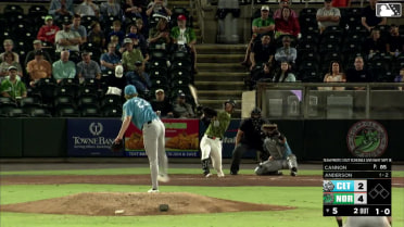 Ethan Anderson's first Triple-A Norfolk home run