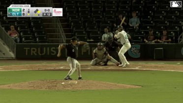 Tim Elko homers (1) on a line drive to left field. Nolan Jones scores.