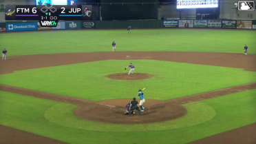 Andrew Salas homers (1) on a fly ball to right center field.