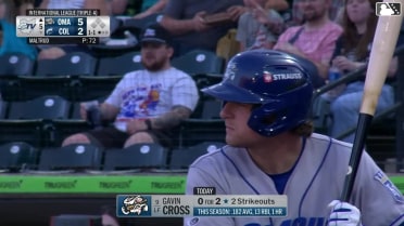 Gavin Cross homers (2) on a fly ball to right field.