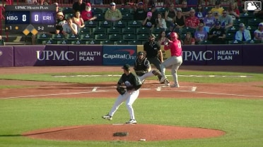 Caleb Lomavita grounds into a double play, shortstop Max Burt to second baseman Viandel Pena to first baseman Andrew Jenkins. Sam Brown out at 2nd. Caleb Lomavita out at 1st.