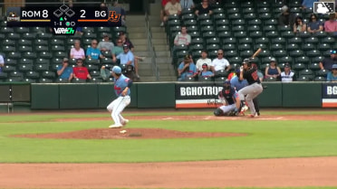 Colby Jones doubles (2) on a fly ball to left fielder Jose Perez. Owen Carey scores.