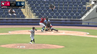 Juan Martinez homers (1) on a fly ball to right field.