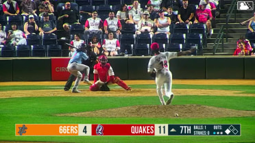 Dervy Ventura out on a sacrifice fly to right fielder Lucas Ramirez. Dustin Crenshaw scores.