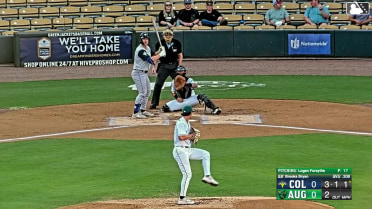 Brooks Bryan singles on a ground ball to center fielder Luis Guanipa. Sean Gamble scores.