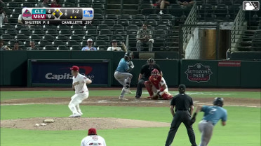Mario Camilletti singles on a ground ball to shortstop Jeremy Rivas. Ryan Galanie scores. Andy Weber out at 3rd, shortstop Jeremy Rivas to catcher Leo Bernal to third baseman Nolan Gorman. Jason Matthews to 2nd.