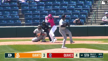 Kendrey Maduro reaches on a fielder's choice, fielded by third baseman Isaiah Barkett. Hayden Alvarez scores.