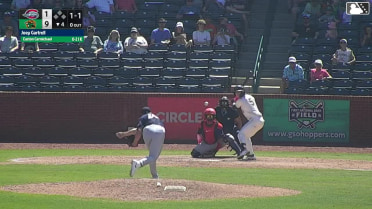 Easton Carmichael homers (5) on a fly ball to left field.