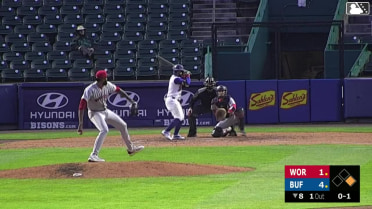 Carlos Mendoza strikes out swinging.
