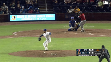 Jacob Berry singles on a ground ball to center fielder Homer Bush Jr. Deyvison De Los Santos scores.