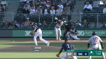 Casey Lawrence starts a double play