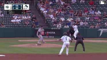 Derek Berg grounds into a double play, second baseman Dayan Frias to shortstop Milan Tolentino to first baseman Kyle Manzardo. Grae Kessinger out at 2nd. Derek Berg out at 1st.