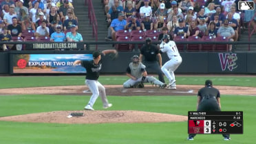 Yannic Walther out on a sacrifice fly to center fielder Carlos Pacheco. Luiyin Alastre scores.