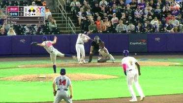 Brett Baty drives a two-run home run to left-center