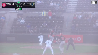 Carter Cunningham doubles (11) on a line drive to right fielder Randy De Jesus. Brennan Orf scores.