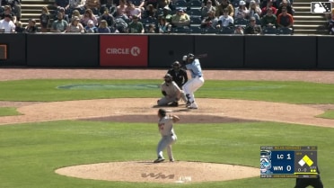 Cristian Santana singles on a line drive to left fielder Aaron Walton. Garrett Pennington scores. Bryce Rainer to 2nd.