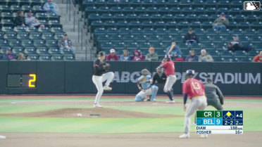 Khadim Diaw singles on a ground ball to center fielder Dillon Head. Jaime Ferrer scores.