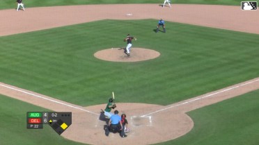 Tate Southisene triples (2) on a sharp line drive to right fielder Raylin Ramos. Luis Sanchez scores.