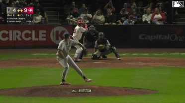 Austin Smith out on a sacrifice fly to right fielder Jorge Ruiz. Gable Mitchell scores.