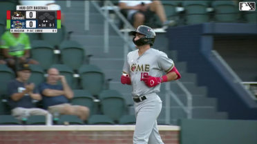 Alex Lodise's first home run for High-A Rome