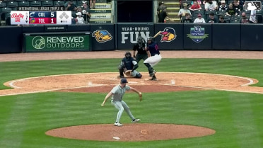 Corey Julks homers (9) on a fly ball to left center field.