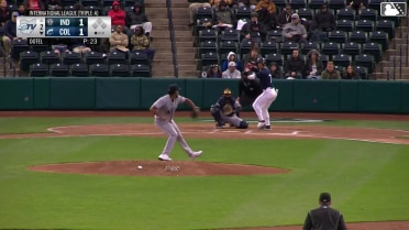 Stuart Fairchild homers (1) on a fly ball to center field.