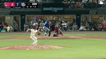 Carlos Mendoza strikes out swinging.