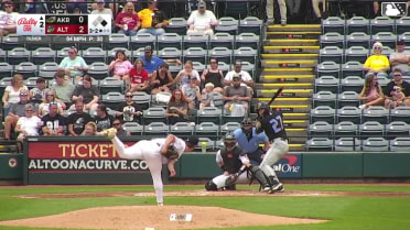 Dean Curley homers (7) on a fly ball to center field. Aaron Walton scores.