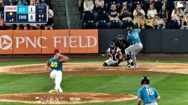 Junior Perez homers (4) on a fly ball to center field. Ryan Galanie scores.