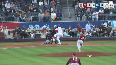 Danny Serretti homers (4) on a fly ball to left field.