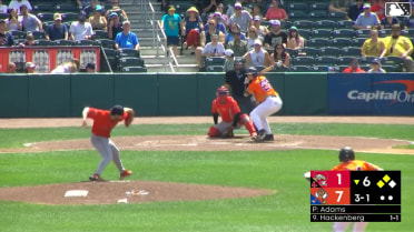 Adam Hackenberg out on a sacrifice fly to center fielder Nelly Taylor. Jackson Hornung scores.